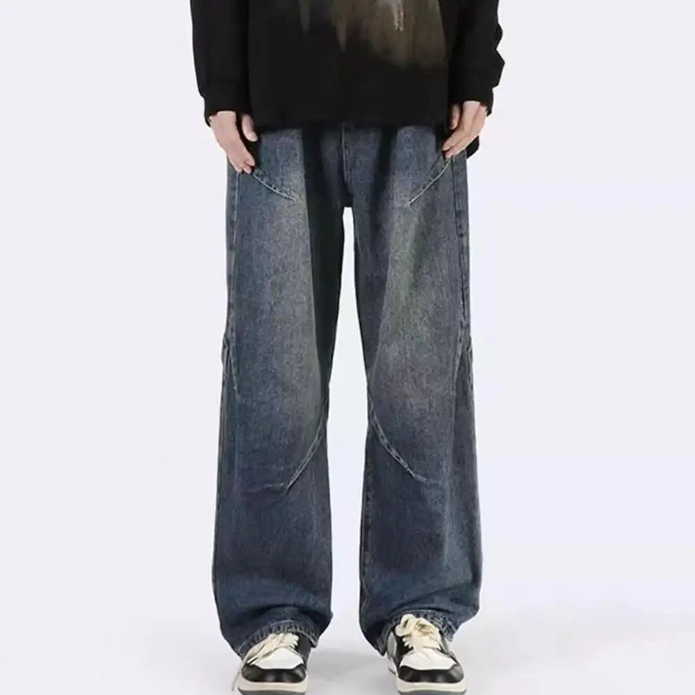 Casual Draped Baggy Jeans