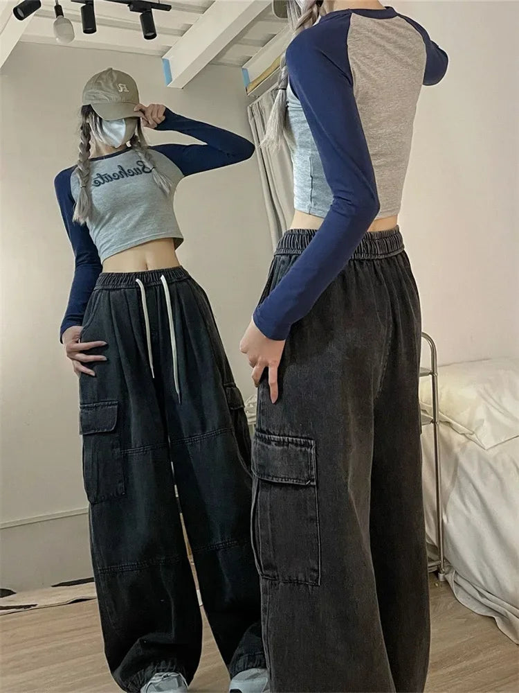 Vintage Blue Cargo Baggy Jeans