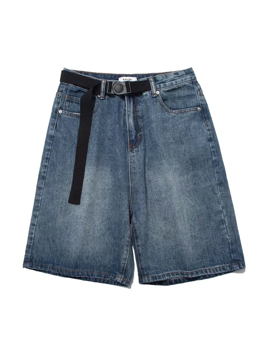 Retro Wave Oversized Denim Jorts