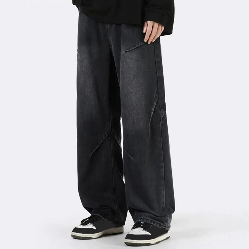 Casual Draped Baggy Jeans