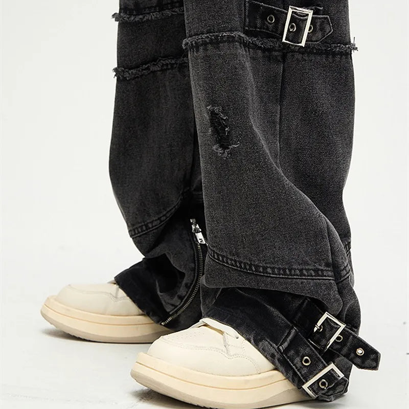 Kanye Y2K Streetwear Black Baggy Jeans