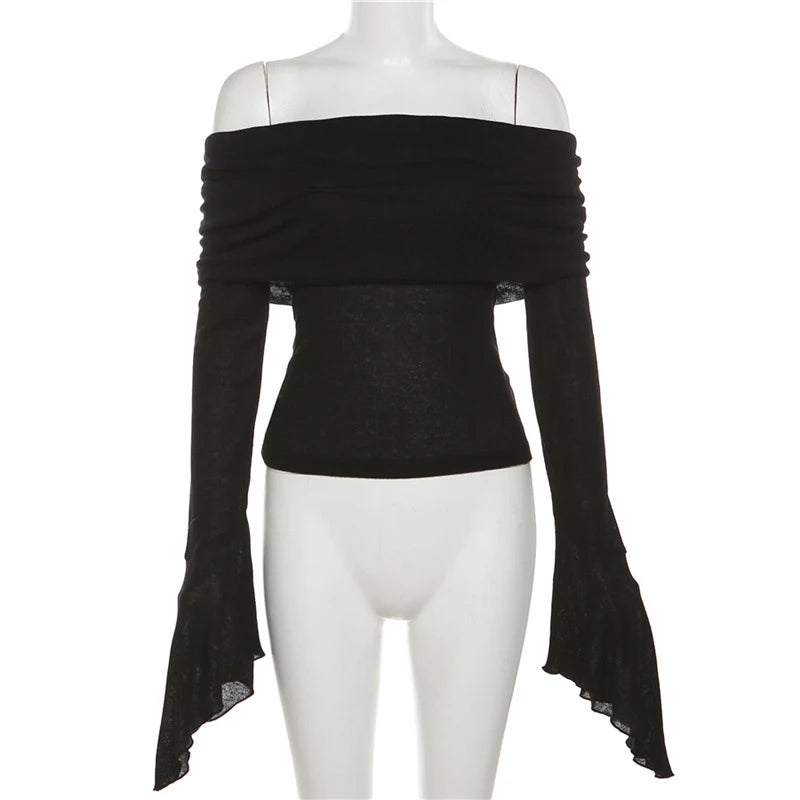 Trendy Slash Neck Top