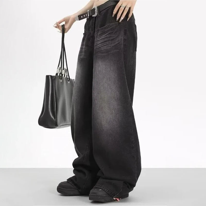 Oversized Retro Black Jeans