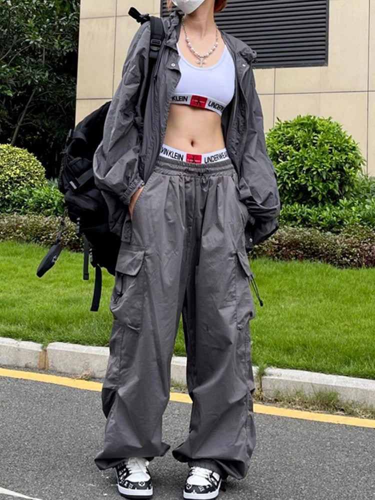 Streetwear Wide Leg Parachute Sweatpants