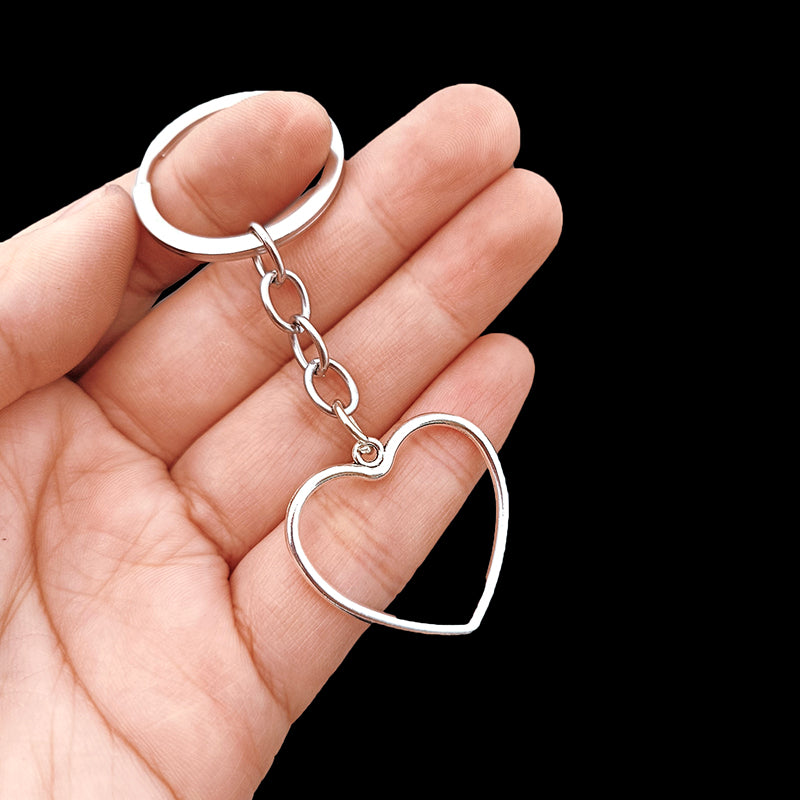 Ring Hollow Heart Keychains