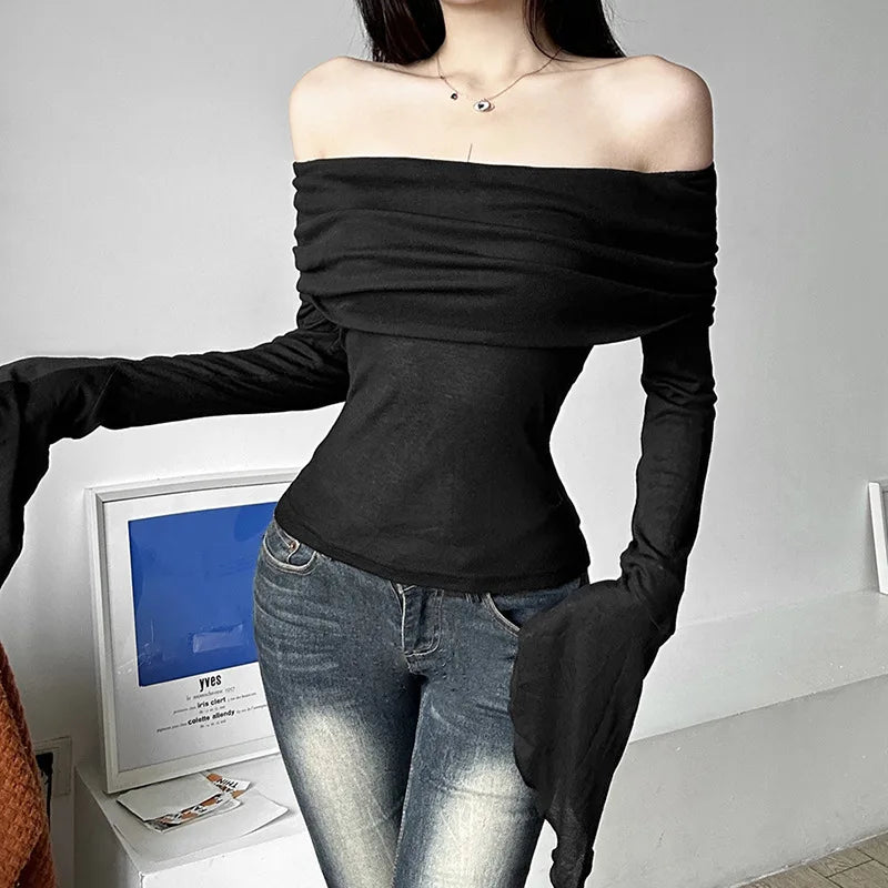 Trendy Slash Neck Top