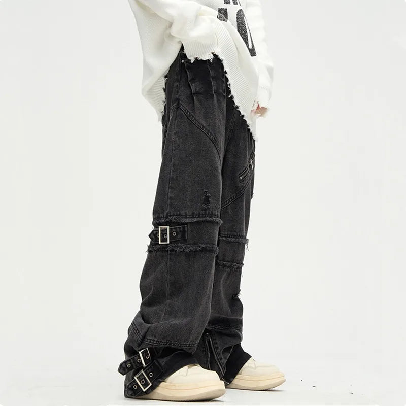 Kanye Y2K Streetwear Black Baggy Jeans