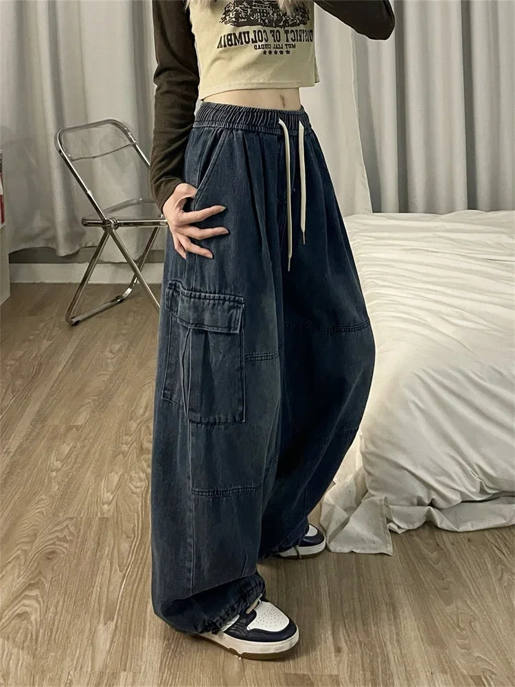 Vintage Blue Cargo Baggy Jeans