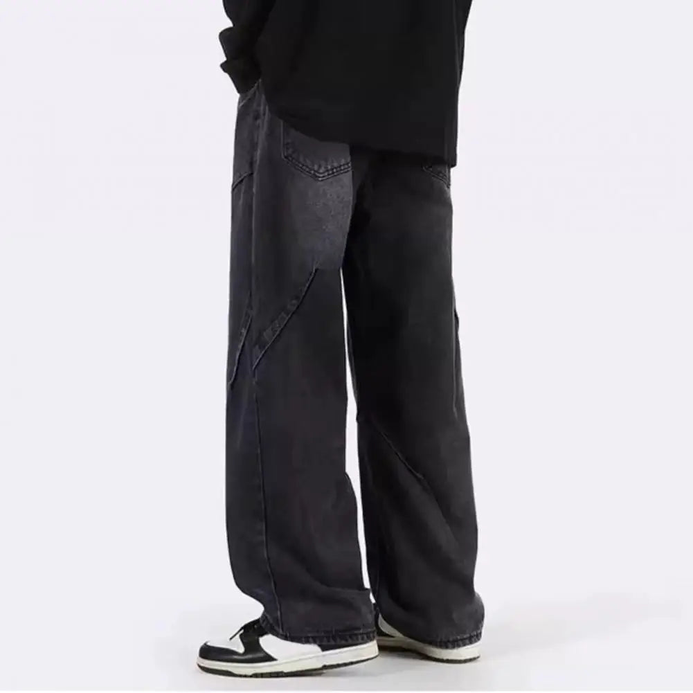 Casual Draped Baggy Jeans