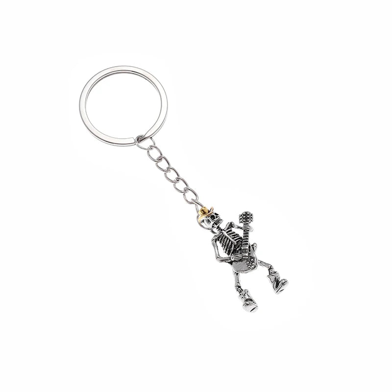 Guitar Skull Keychain