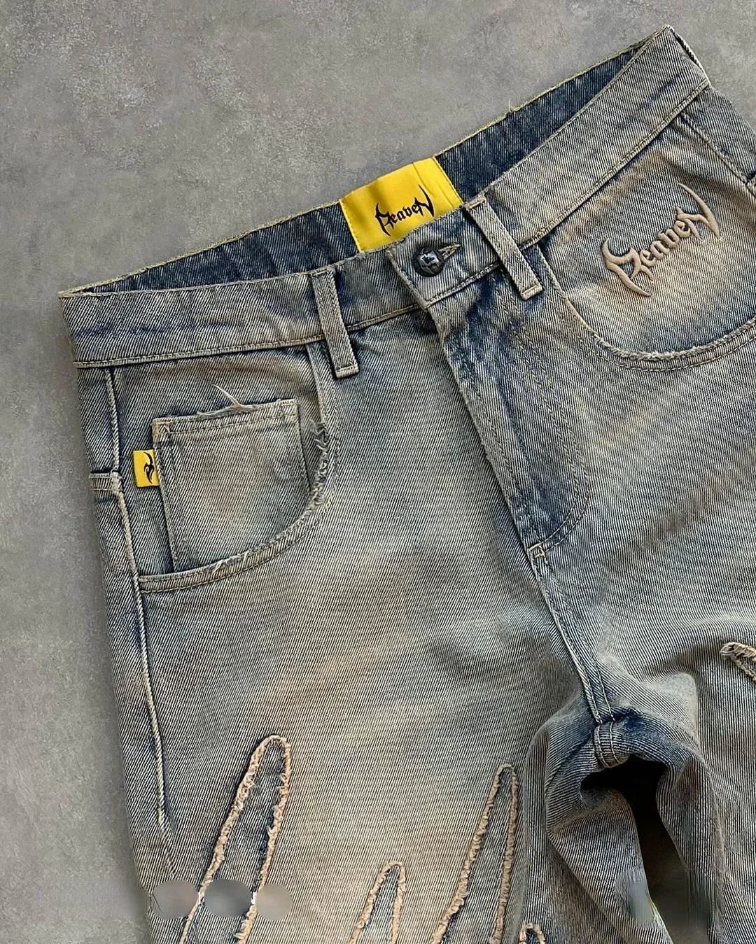 Retro Ripped Splice Baggy Jeans