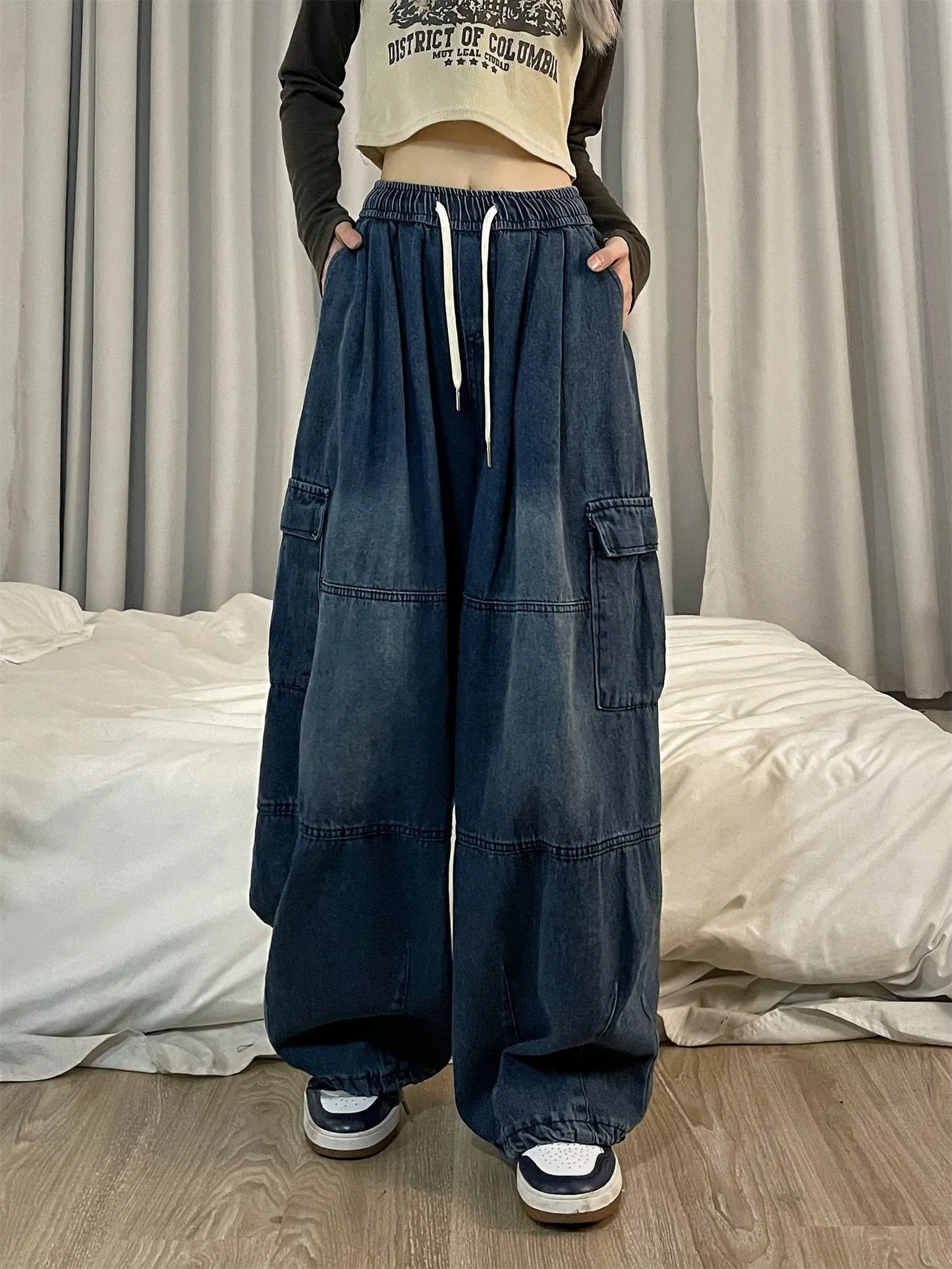 Vintage Blue Cargo Baggy Jeans