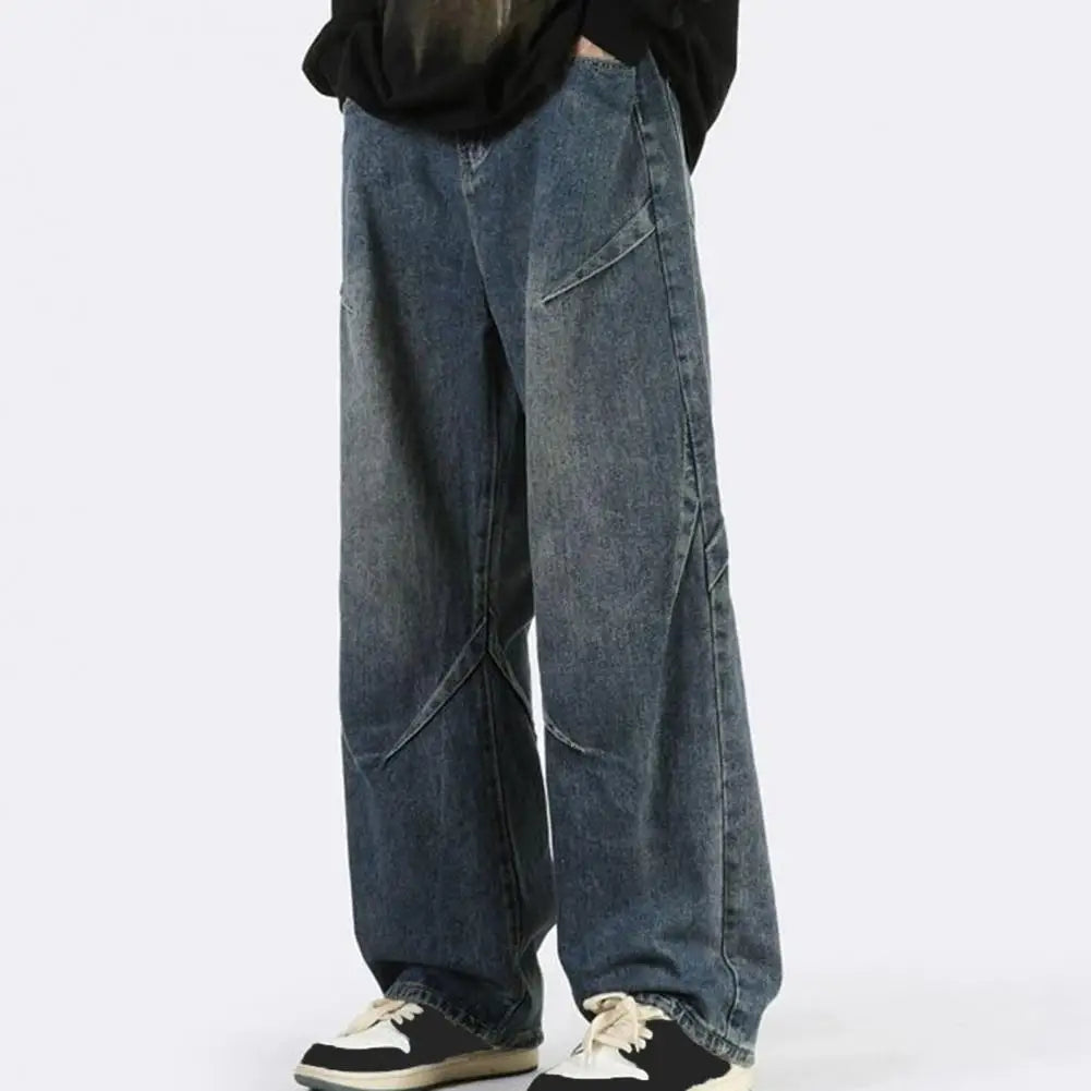 Casual Draped Baggy Jeans