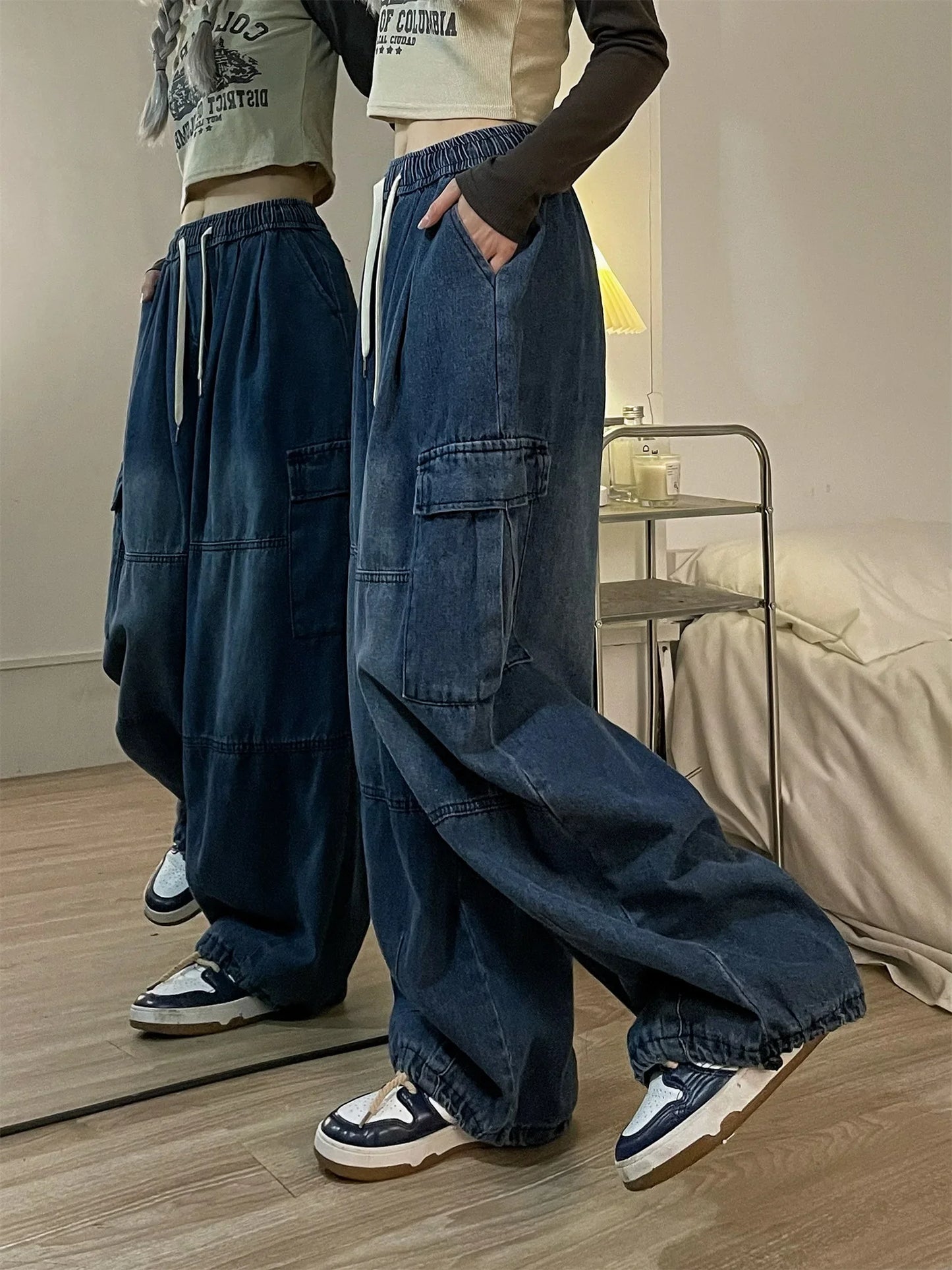 Vintage Blue Cargo Baggy Jeans