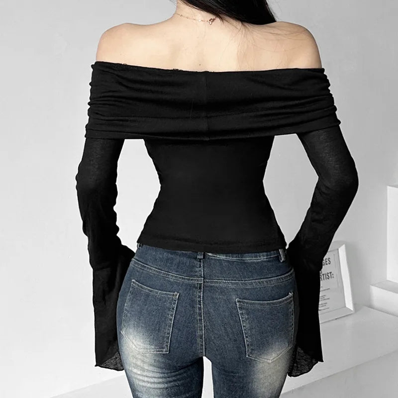 Trendy Slash Neck Top