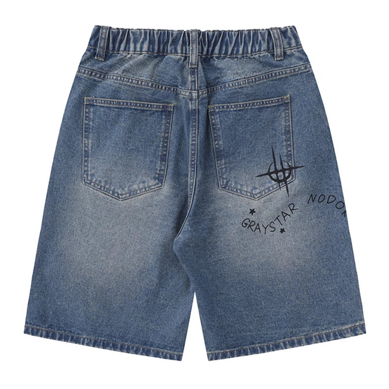 Graffiti Vibe Y2K Denim Jorts