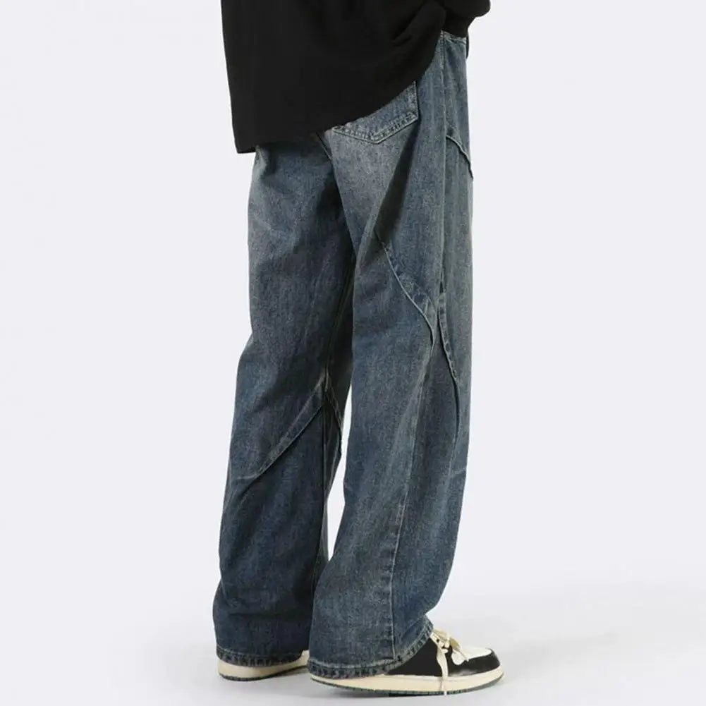 Casual Draped Baggy Jeans