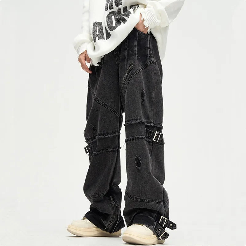 Kanye Y2K Streetwear Black Baggy Jeans